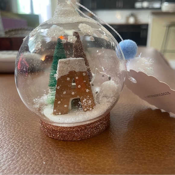 New Anthropologie Arctic Monogram Ornament A Christmas Tree Decor 2022 - Picture 6 of 8